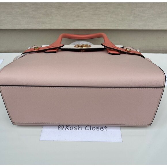 Michael Kors carmen satchel medium purse color block belted saffiano leather - Picture 7 of 10